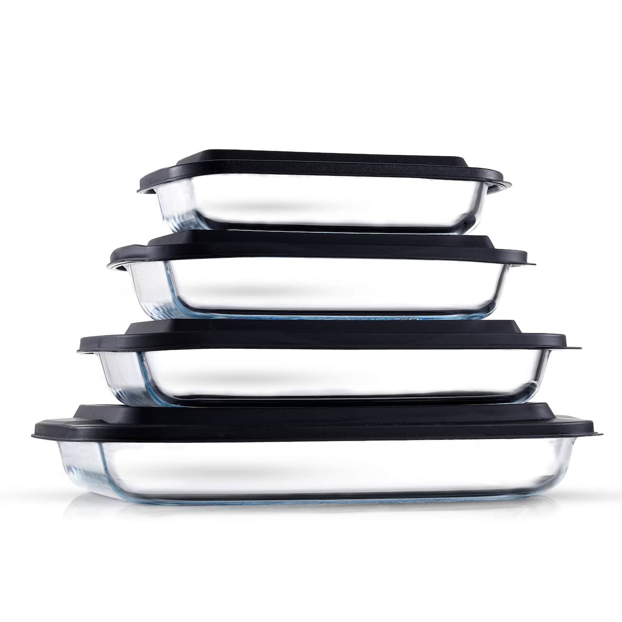 JoyJolt® Black Glass Bakeware Containers Set